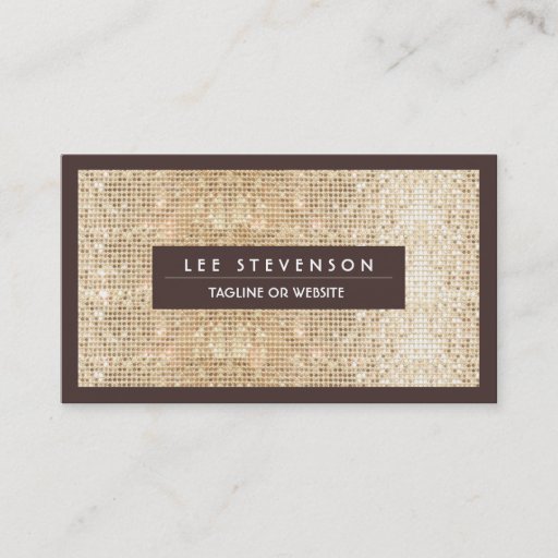 Customizable Fun Sparkly Gold Sequin Retro Business Card