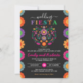 Fun & Festive Wedding Fiesta Mexican Floral Wreath Invitation (Front)