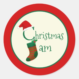 Fun Festive Whimsical Christmas Jam Sticker Label