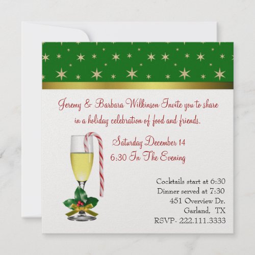 Fun Festive Wine Glass Christmas Party Invitation