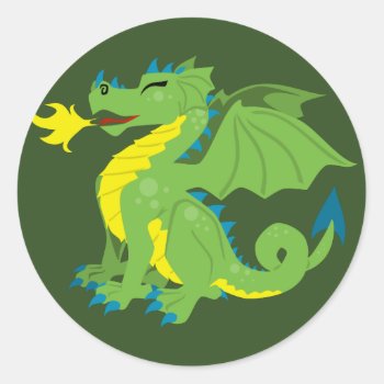 Fun Fiery Dragon Stickers by CreativeClutter at Zazzle