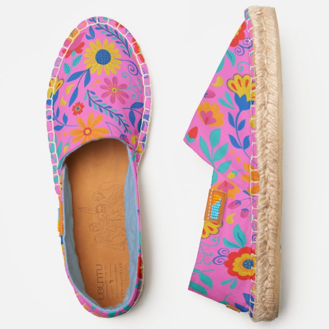Fun Fiesta Flower Pattern Espadrilles (Side)