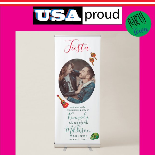 Fun Fiesta Mexican Theme Engagement Party  Retractable Banner (Creator Uploaded)