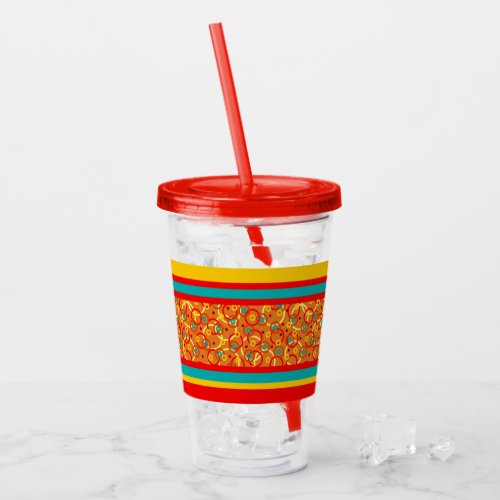 Fun Fiesta Party Bright Colors Graphic Print Acrylic Tumbler