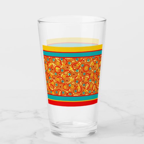 Fun Fiesta Party Bright Colors Graphic Print Glass