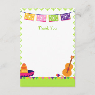 Fun fiesta party colorful birthday thank you card