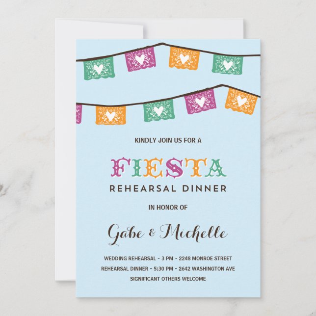 Fun Fiesta | Wedding Rehearsal Dinner Invitation (Front)