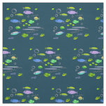 Fun Fifties Retro Cartoon Fish Pattern Vintage Art Fabric
