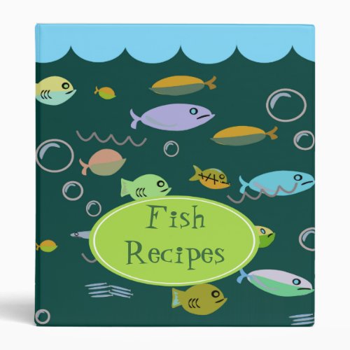 Fun Fifties Retro Cartoon Ocean Fish Swanky Art Binder