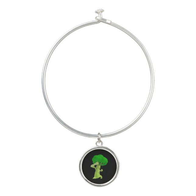 Fun Fighting Broccoli Bangle Bracelet - Custom (Front)