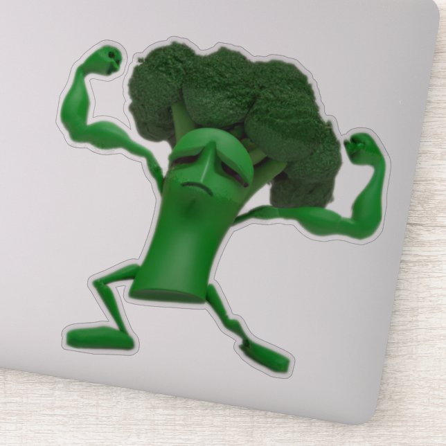 Fun Fighting Broccoli Sticker - Customizable Quirk (Detail)