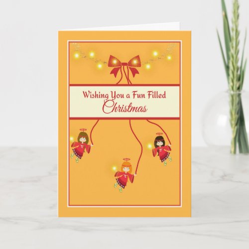 Fun Filled Christmas Card with Little Angels