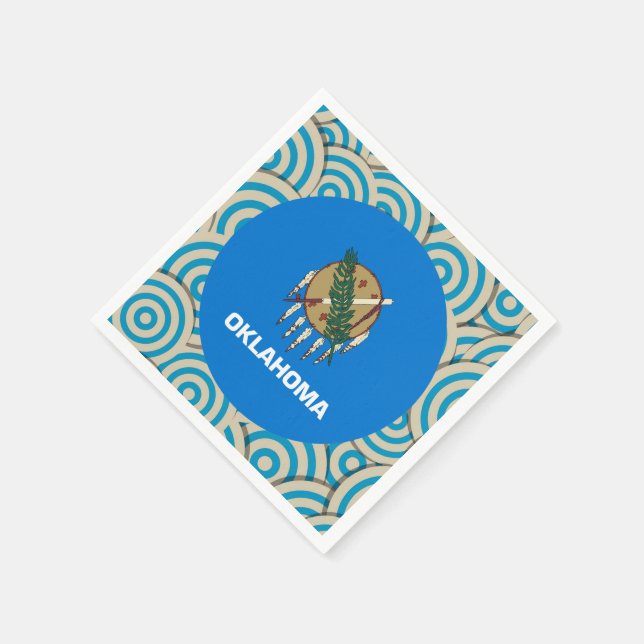 Fun Filled, Round flag of Oklahoma Paper Napkins (Corner)