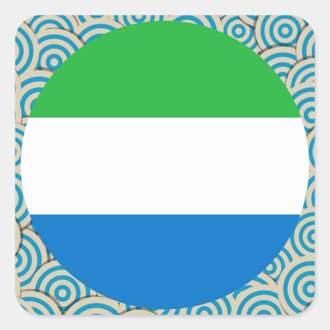 Fun Filled, Round flag of Sierra Leone Square Sticker (Front)
