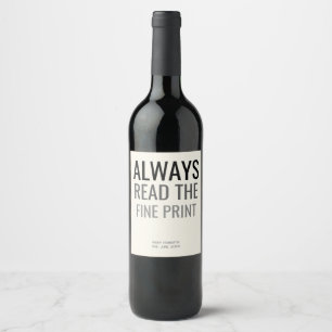 Fun Fine Print Baby Reveal Pregnancy Announcement Wine Label