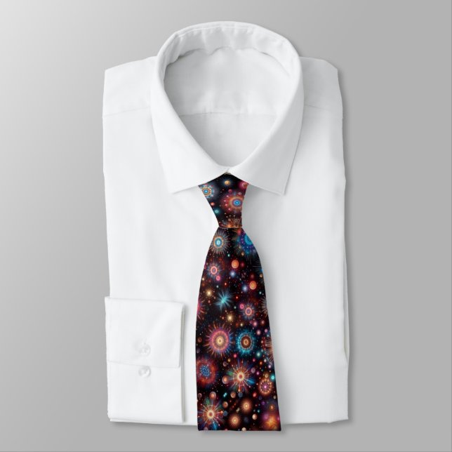 Fun Fireworks  Neck Tie (Tied)