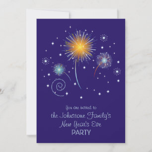 Fun Fireworks New Year's Eve Party Invitations