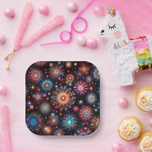 Fun Fireworks Paper Plates