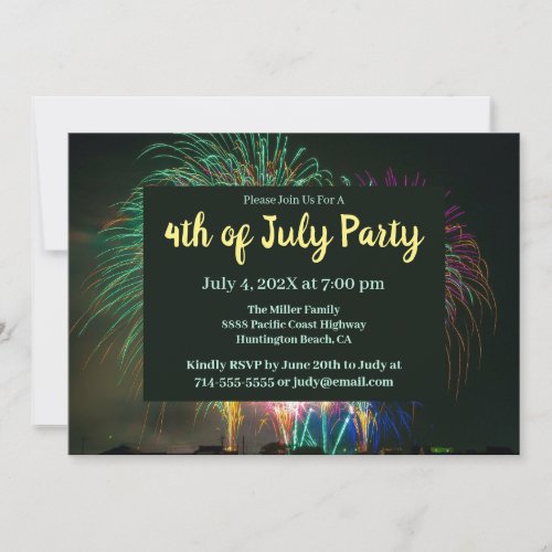 Fun Fireworks Party Invitation