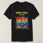 [ Thumbnail: Fun Fireworks, Rainbow Look "29", 29th Birthday T-Shirt ]