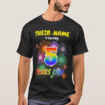[ Thumbnail: Fun Fireworks, Rainbow Look "5", 5th Birthday T-Shirt ]