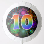 [ Thumbnail: Fun Fireworks + Rainbow Pattern "10" Event # Balloon ]