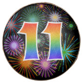 Fun Fireworks, Rainbow Pattern "11" Event # Chocolate Covered Oreo (Front)