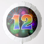 [ Thumbnail: Fun Fireworks + Rainbow Pattern "12" Event # Balloon ]