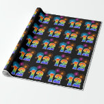 [ Thumbnail: Fun Fireworks + Rainbow Pattern "12" Event Number Wrapping Paper ]