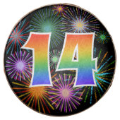 Fun Fireworks, Rainbow Pattern "14" Event # Chocolate Covered Oreo (Front)