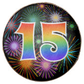 Fun Fireworks, Rainbow Pattern "15" Event # Chocolate Covered Oreo (Front)