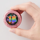 Fun Fireworks, Rainbow Pattern "15" Event # Dipped Oreo Cookie Favors (In Hand)