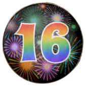 Fun Fireworks, Rainbow Pattern "16" Event # Chocolate Covered Oreo (Front)
