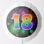 [ Thumbnail: Fun Fireworks + Rainbow Pattern "18" Event # Balloon ]