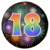 Fun Fireworks, Rainbow Pattern "18" Event # Chocolate Covered Oreo (Front)