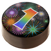 Fun Fireworks, Rainbow Pattern "1" Event # Chocolate Covered Oreo (Angled)