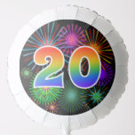 [ Thumbnail: Fun Fireworks + Rainbow Pattern "20" Event # Balloon ]