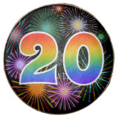 Fun Fireworks, Rainbow Pattern "20" Event # Chocolate Covered Oreo (Front)