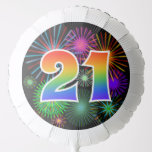 [ Thumbnail: Fun Fireworks + Rainbow Pattern "21" Event # Balloon ]