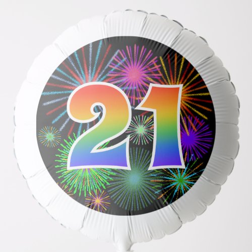 Fun Fireworks  Rainbow Pattern 21 Event  Balloon