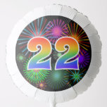 [ Thumbnail: Fun Fireworks + Rainbow Pattern "22" Event # Balloon ]