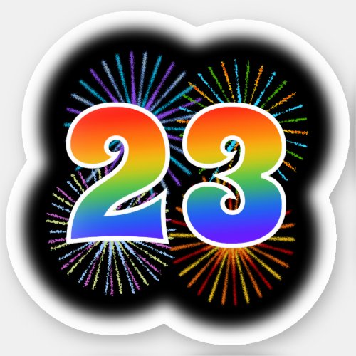 Fun Fireworks  Rainbow Pattern 23 Event  Sticker