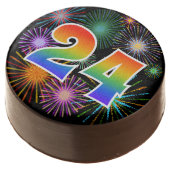 Fun Fireworks, Rainbow Pattern "24" Event # Chocolate Covered Oreo (Angled)