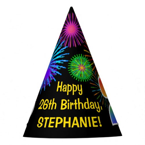 Fun Fireworks  Rainbow Pattern 26 Birthday  Party Hat