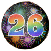Fun Fireworks, Rainbow Pattern "26" Event # Chocolate Covered Oreo (Front)
