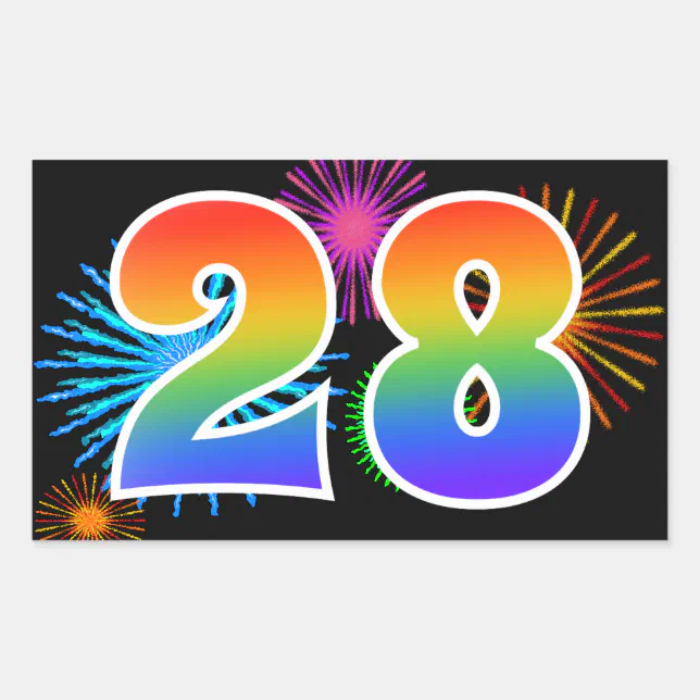 Fun Fireworks + Rainbow Pattern 