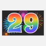 [ Thumbnail: Fun Fireworks + Rainbow Pattern "29" Event Number Sticker ]