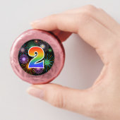 Fun Fireworks, Rainbow Pattern "2" Event # Dipped Oreo Cookie Favors (In Hand)