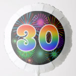 [ Thumbnail: Fun Fireworks + Rainbow Pattern "30" Event # Balloon ]