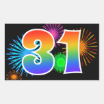 [ Thumbnail: Fun Fireworks + Rainbow Pattern "31" Event Number Sticker ]